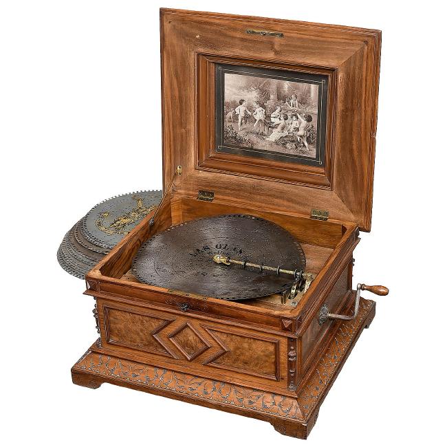 Polyphon No. 45 Disc Musical Box with 10 Discs, c. 1905 auctions