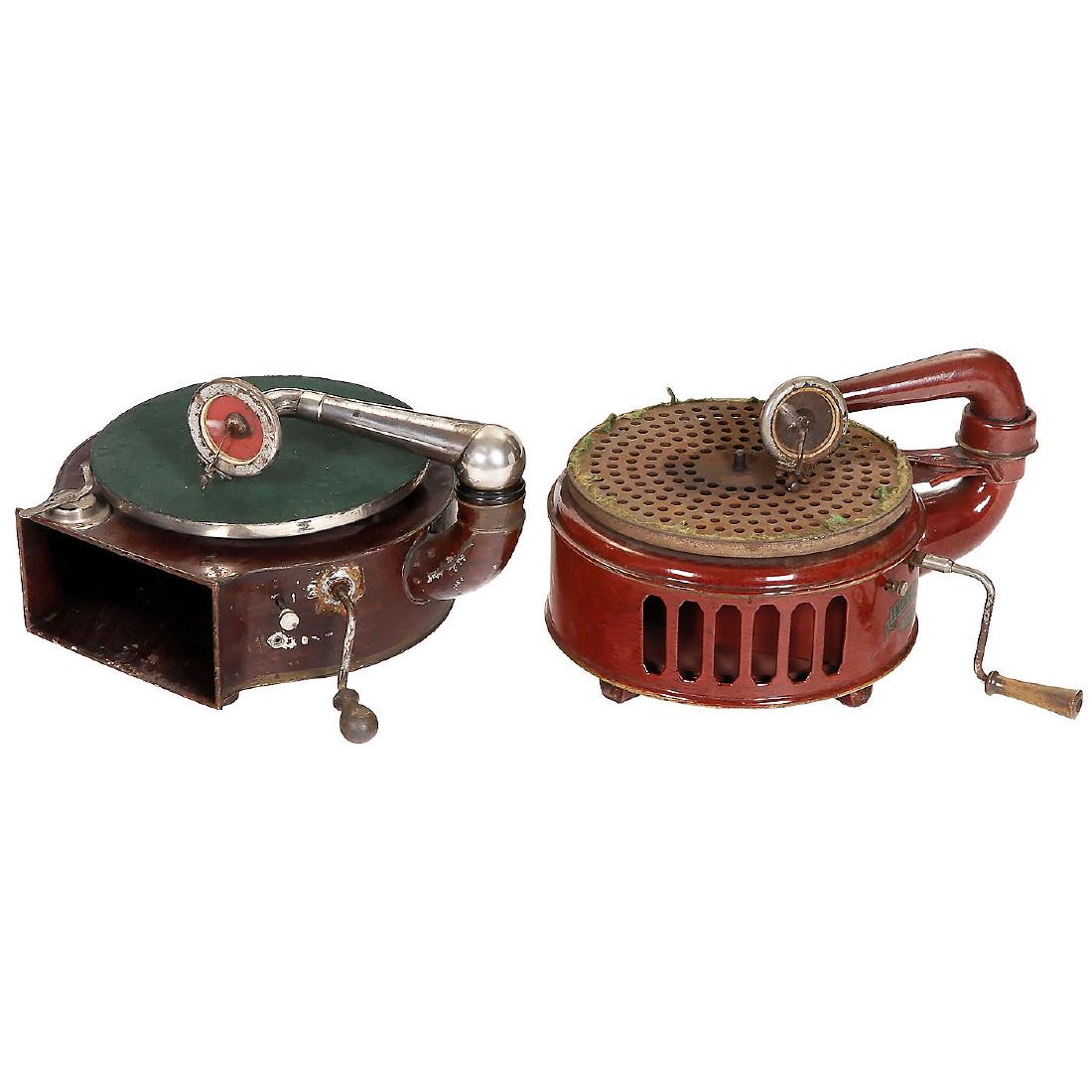 2 Gramophones in Metal Cases, c. 1925 (1 of 1)