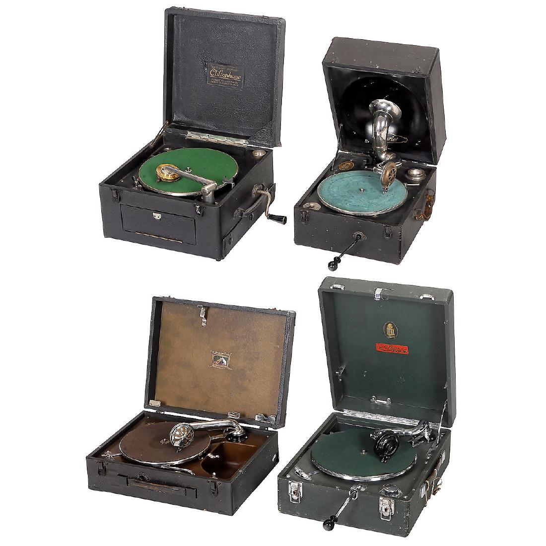 4 Portable Gramophones, c. 1930 (1 of 3)