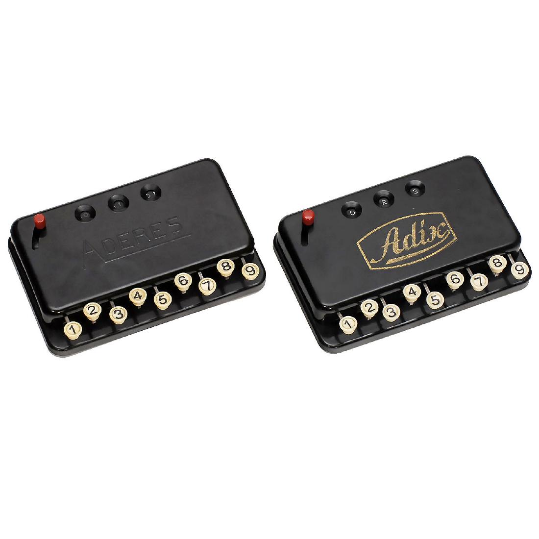 2 Bakelite Adding Machines "Aderes" and "Adix" (1 of 1)