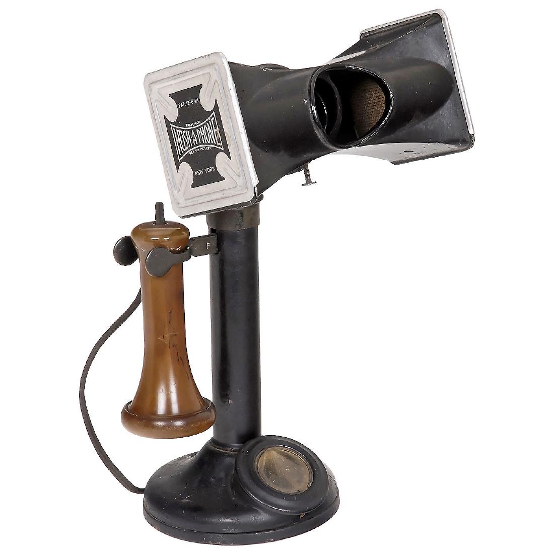 Candlestick Telephone with "Hush-A-Phone" Attachment, (1 of 1)