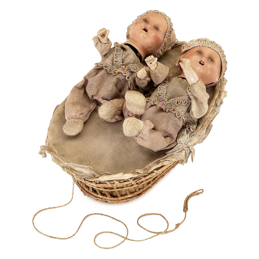 Pull-Along Babies in Basket Automaton, 1940s (1 of 1)