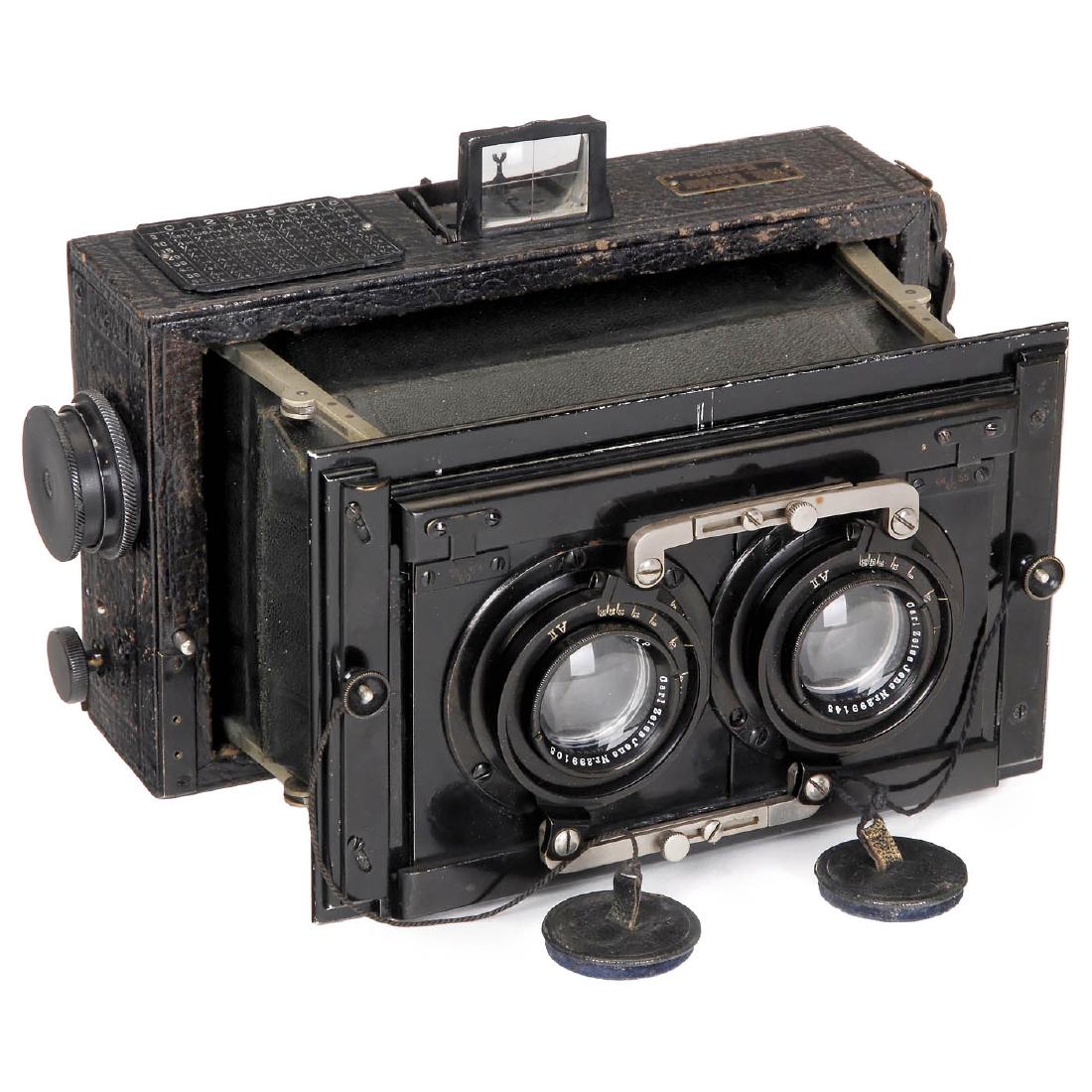 Bentzin Stereo-Fokal-Primar 6 x 13, c. 1914: Bentzin Stereo-Fokal-Primar 6 x 13, c. 1914 Curt Bentzin, Görlitz, Germany. Strut-folding stereo camera for plates of 6 x 13 cm, lenses: Carl Zeiss Jena Tessar 4,5/12 cm, iris diaphragms 4,5 to 50, f
