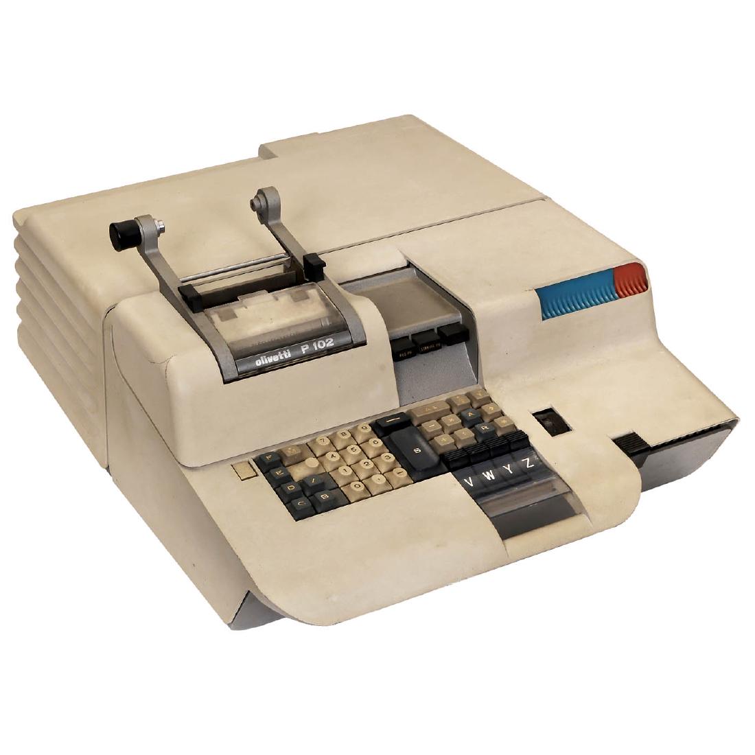 "Olivetti Programma 102", c. 1966: "Olivetti Programma 102", c. 1966 Successor to the first programmable desktop computer Programma 101, invented by the Italian engineer Pier Giorgio Perotti and launched at the 1964 New York World's F