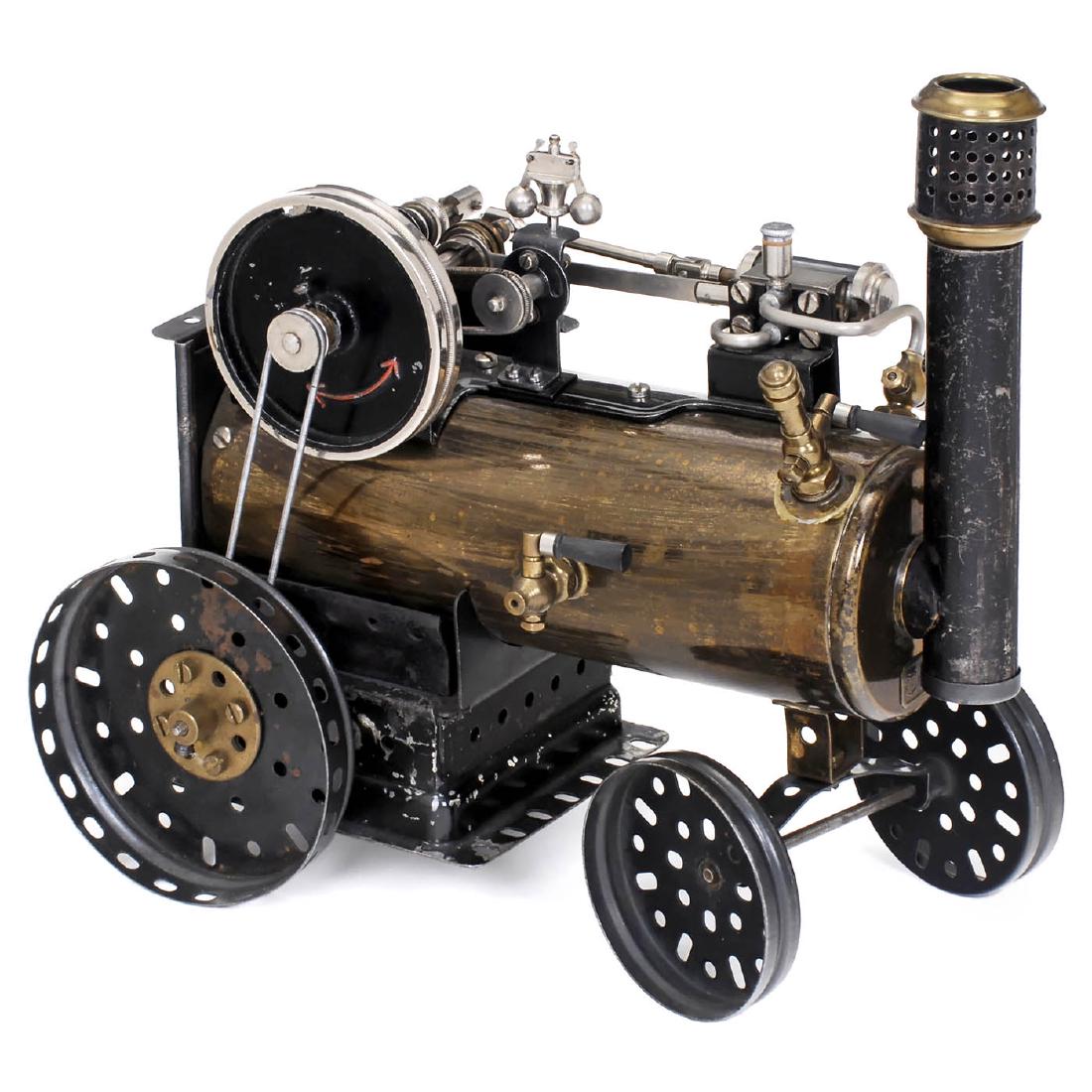 "Märklin (402)" Convertible Steam Engine, c. 1925: "Märklin (402)" Convertible Steam Engine, c. 1925 Can be used either as a horizontal or vertical stationary steam engine, or as a steam tractor. With forward and reverse gear, double-action cylinder