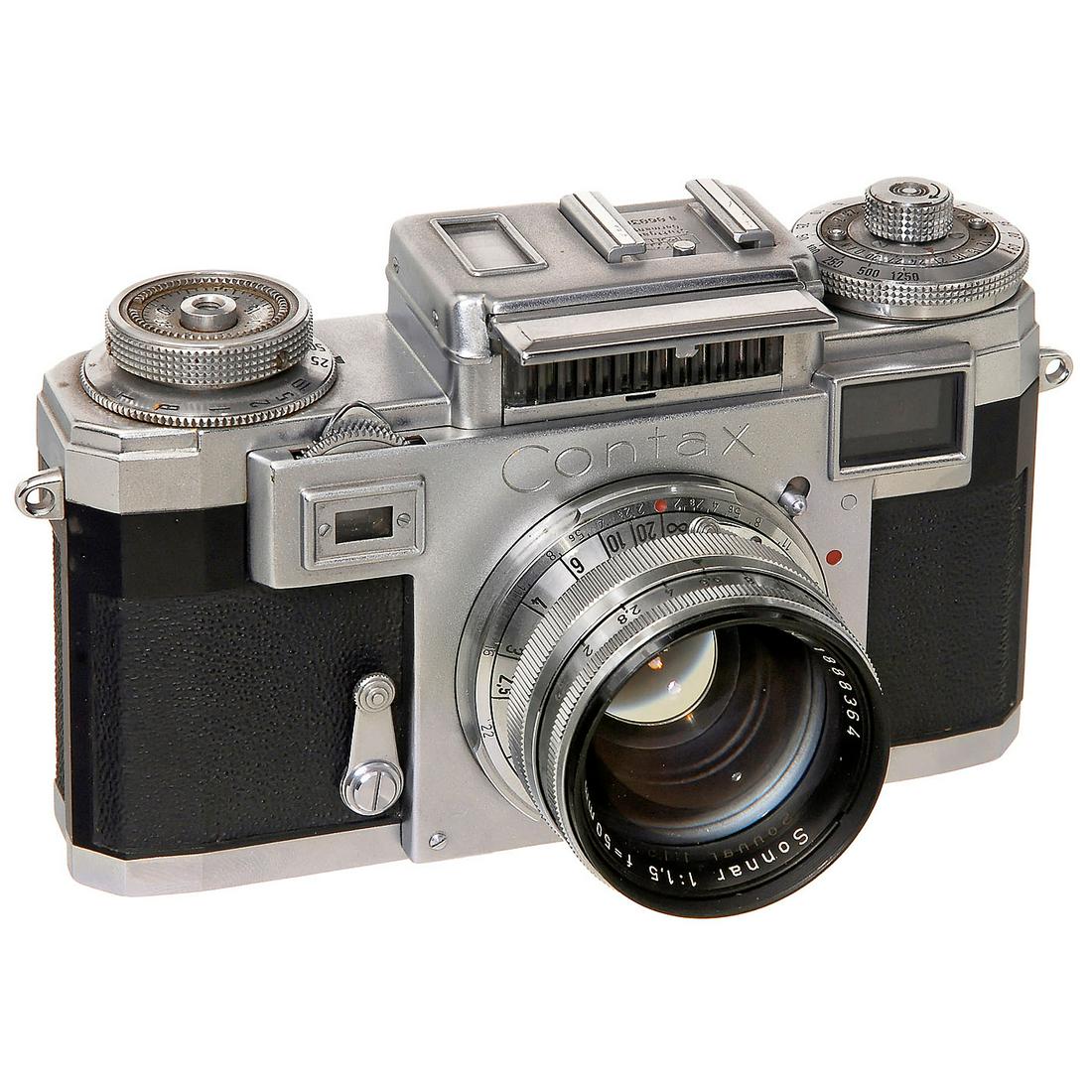 Contax IIIa (Mint ++ Condition!), 1956: Contax IIIa (Mint ++ Condition!), 1956 Zeiss Ikon, Stuttgart. Nr. O 86938, Sonnar 1,5/50 mm, built-in light meter (working well), focal plane shutter 1-1/1250 sec. (long shutter speeds uneven). Body i