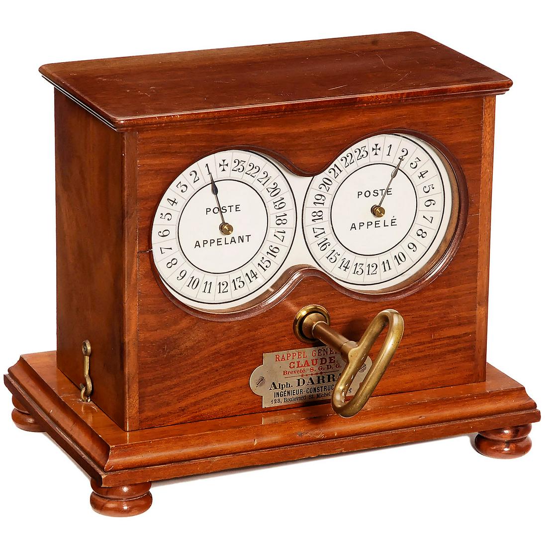 Telegraph Station Relay, c. 1898: Telegraph Station Relay, c. 1898 "Rappel Général Claude", invented by Alph. Darras, Paris. Serial no. 209, for long single-line telegraph connections, 2 indicators for incoming and outgoing messages