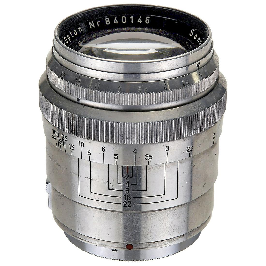 Zeiss-Opton Sonnar 2/85 mm: Zeiss-Opton Sonnar 2/85 mm Carl Zeiss, Oberkochen. Zeiss-Opton Sonnar T 2/85 mm for Contax, no. 840146, with back cap. Zeiss-Opton Sonnar 2/85 mm Carl Zeiss, Oberkochen. Zeiss-Opton Sonnar T 2/85 m