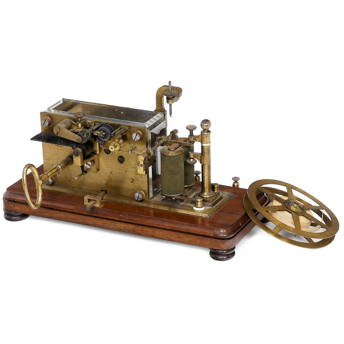French Brass Morse Telegraph by Digney, c. 1880 (1 of 1)