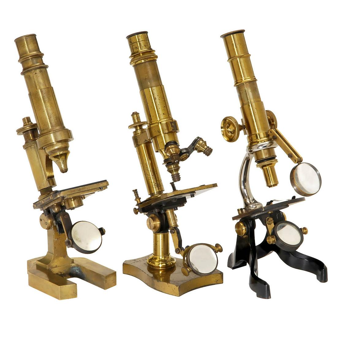 3 French Brass Microscopes (1 of 1)