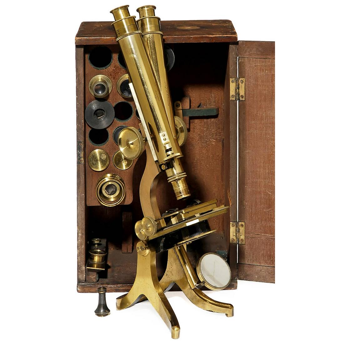 Binocular Microscope by "H. & W. Crouch, London", c. (1 of 1)