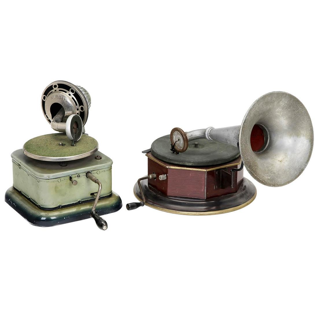 2 Toy Gramophones, c. 1925 (1 of 1)