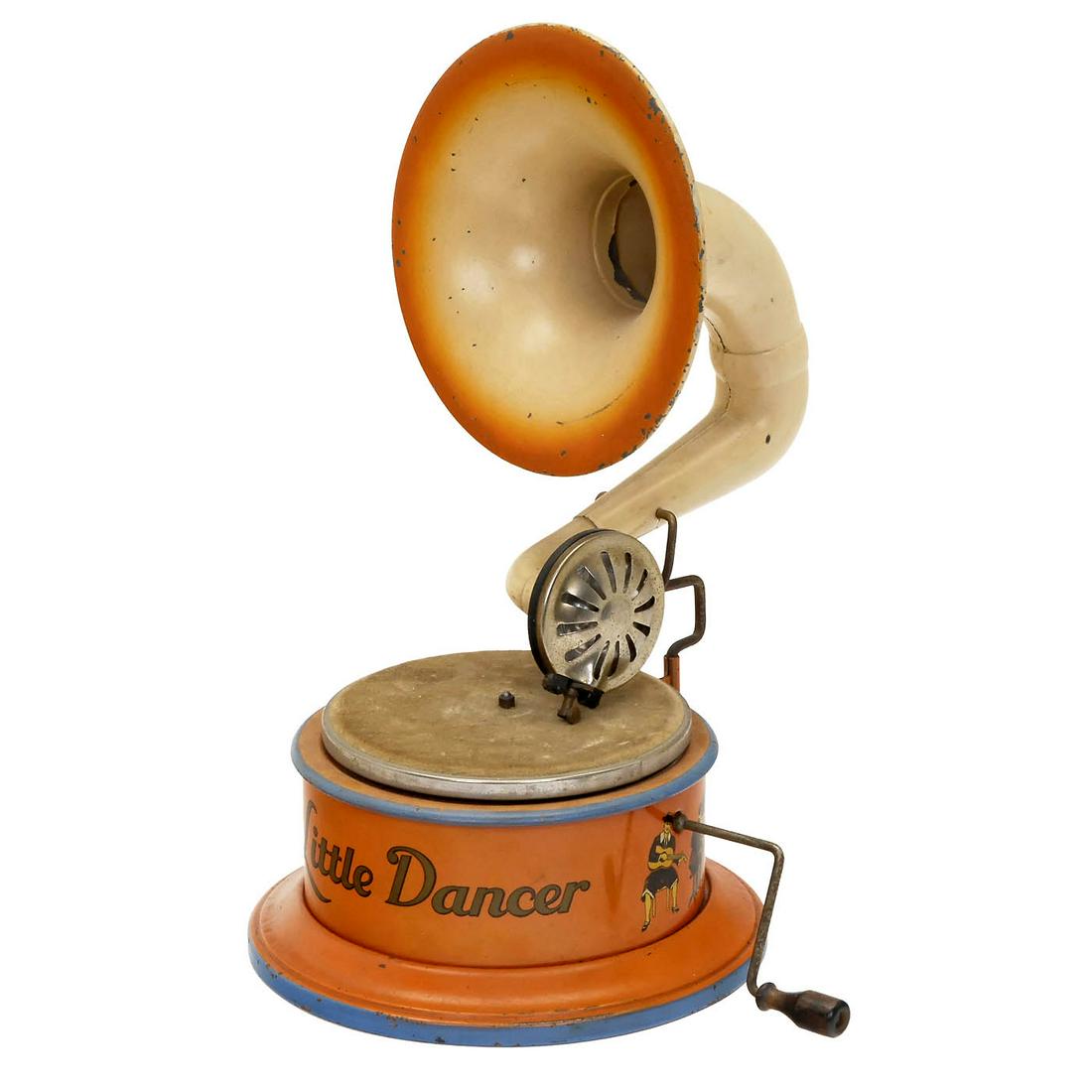 Very Rare "Little Dancer" Tin-Toy Phonograph, c. 1920 (1 of 2)