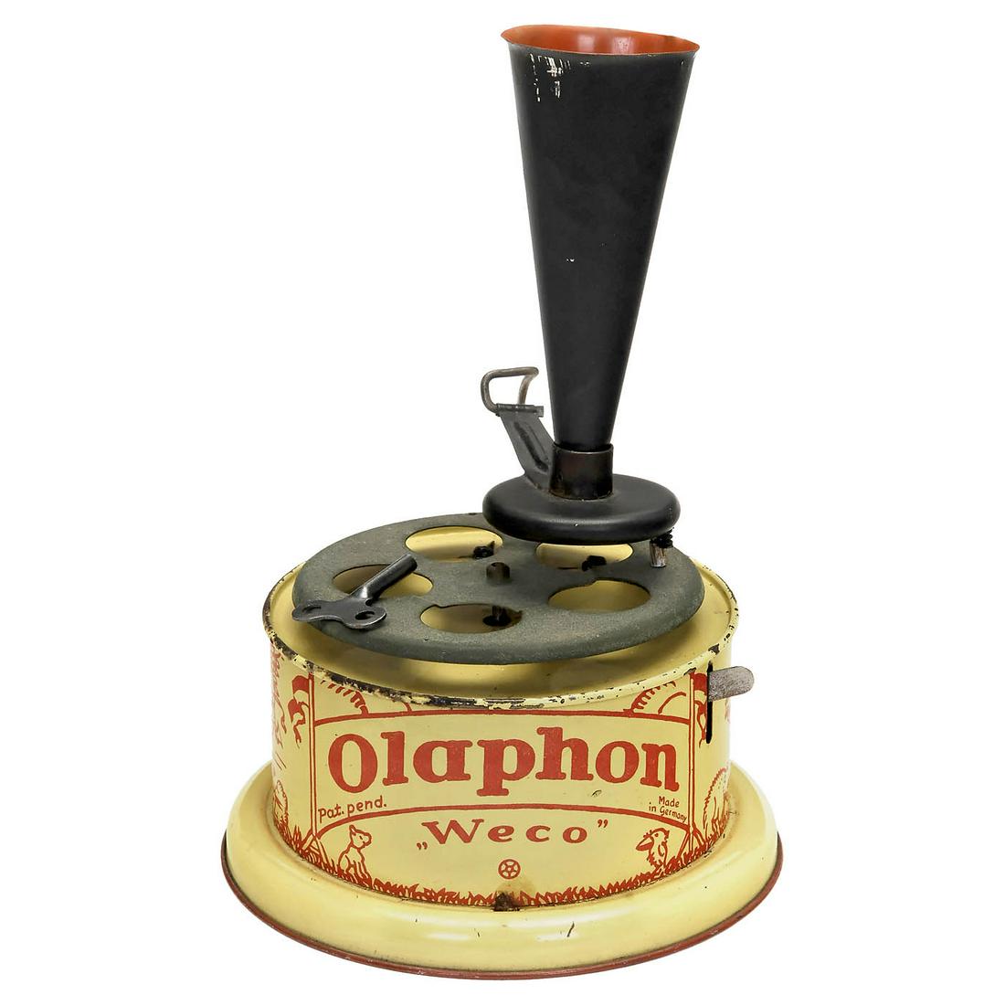 Extremely Rare Olaphon Toy Gramophone by Weco, c. 1925 (1 of 2)