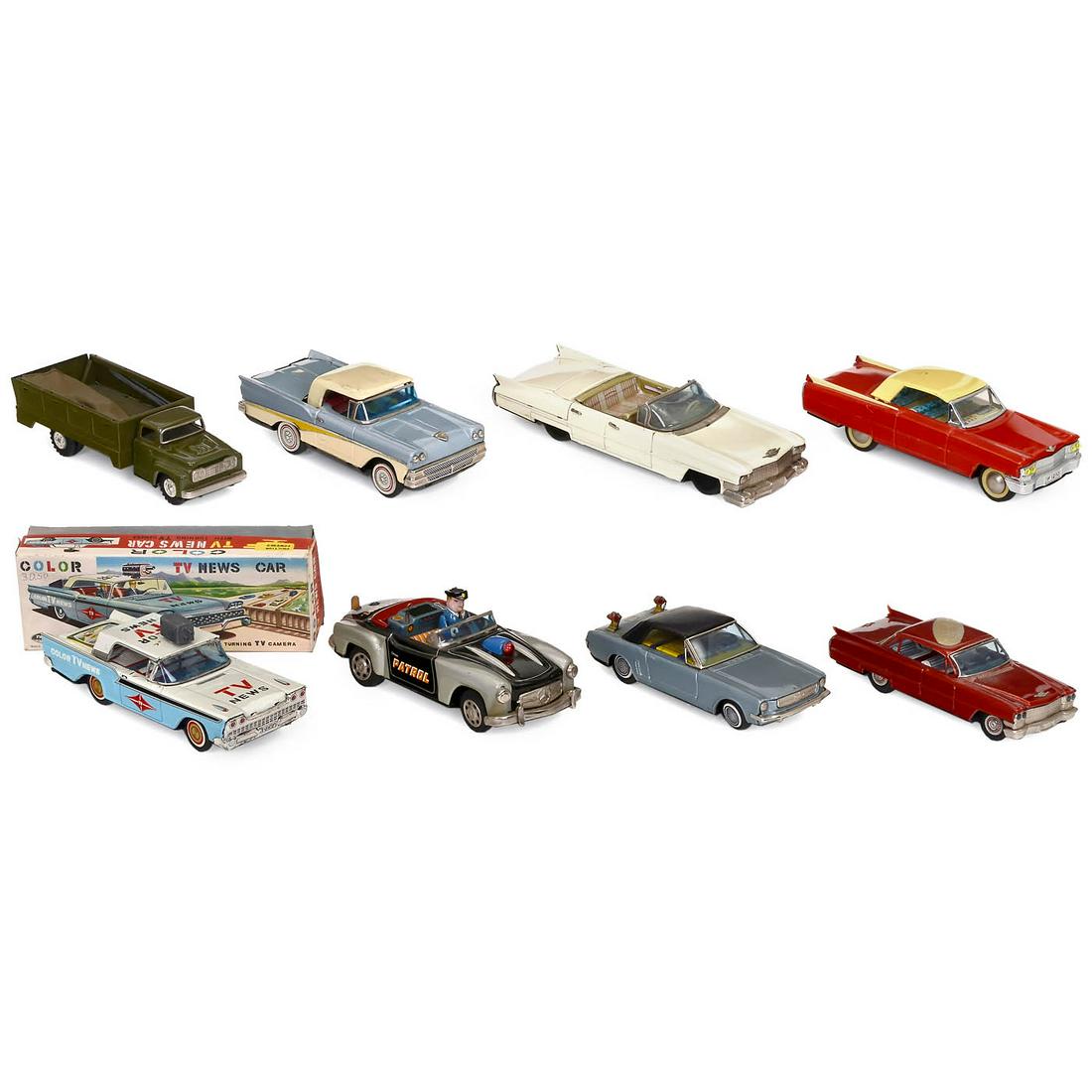 8 Japanese Tin-Toy Cars, c. 1950-60 (1 of 1)