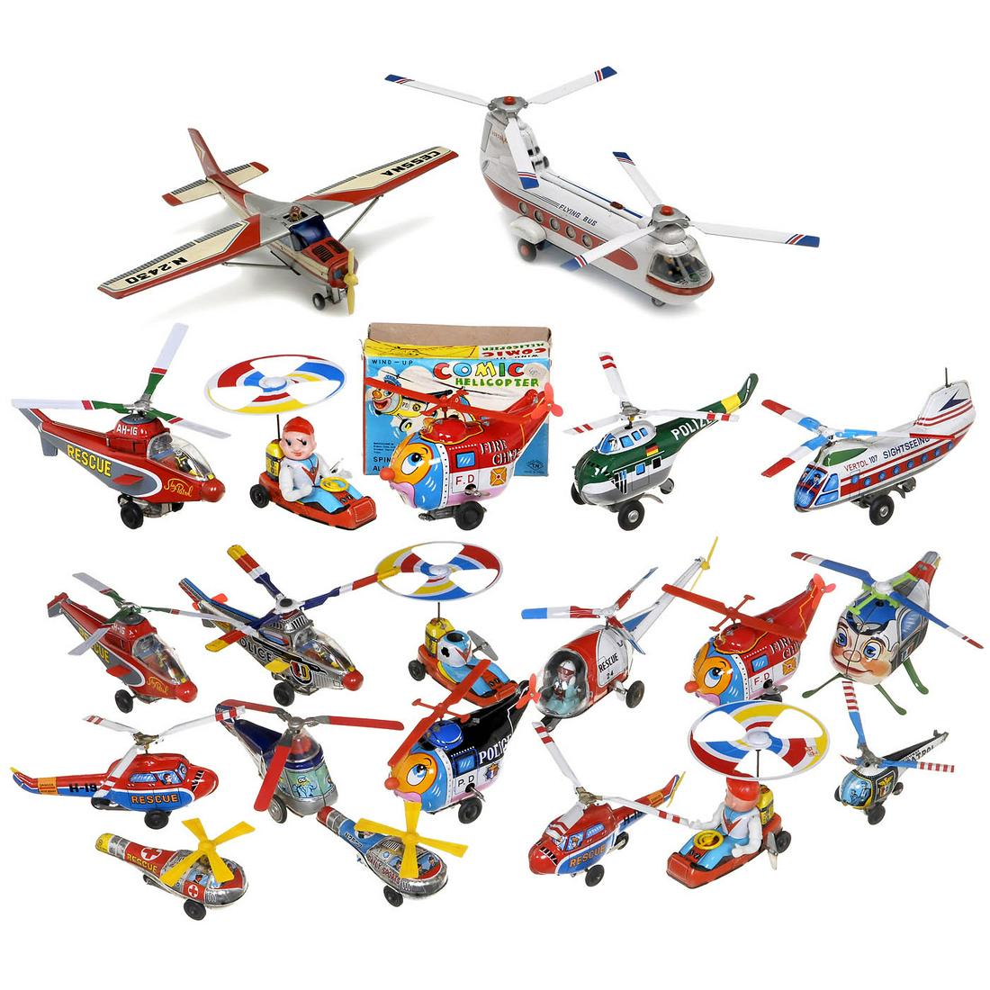 Japanese Tin-Toy Airplanes and Helicopters, c. 1960-70 (1 of 1)