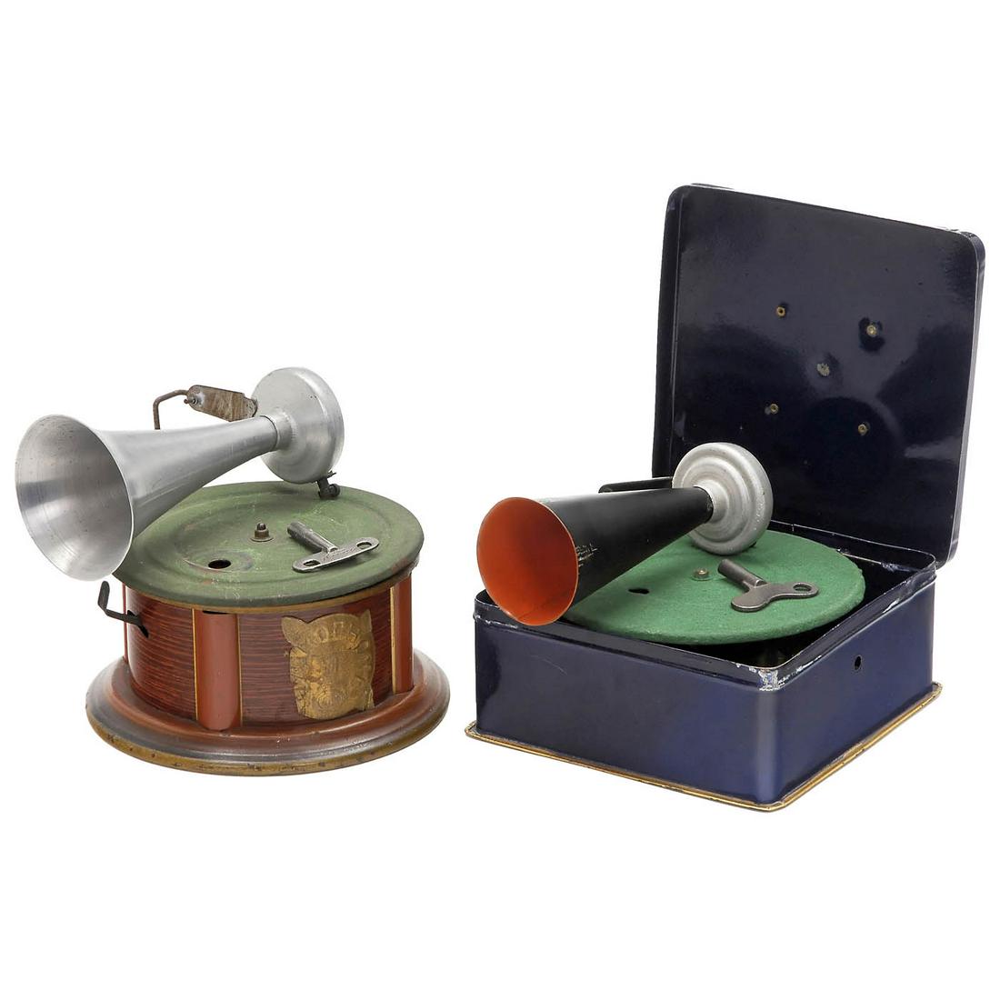 2 Pygmophone Toy Gramophones, c. 1925 (1 of 1)
