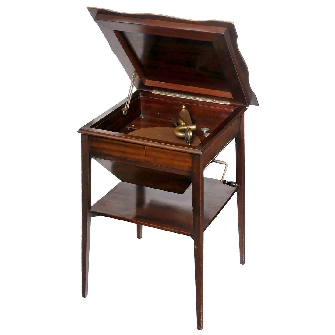 Mahogany Table with Integrated Gramophone, c. 1925 (1 of 1)