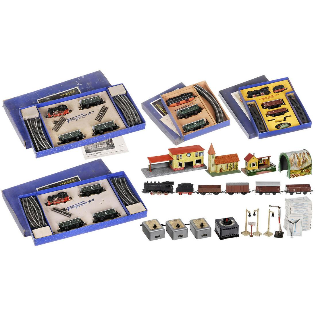 4 Fleischmann Train Sets and Railway Accessories, c. (1 of 3)