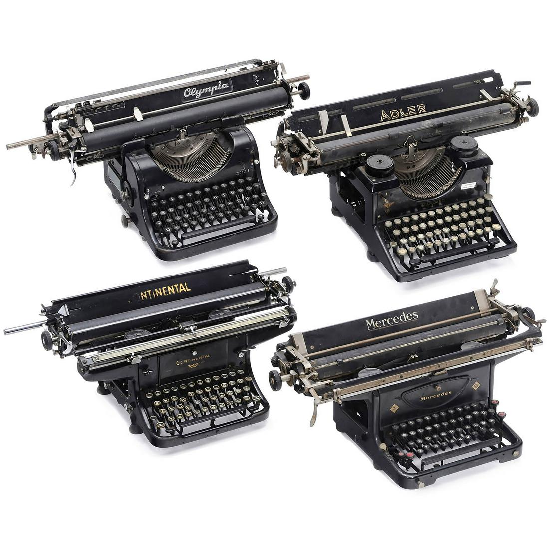 4 German Typewriters with Extra-Wide Carriages, c. 1930 (1 of 1)
