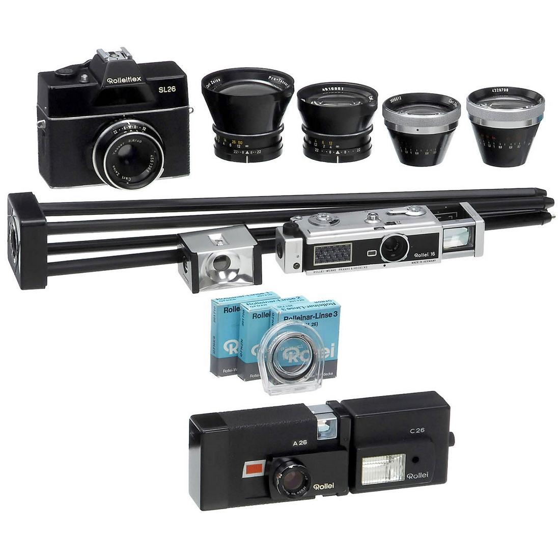Rollei 16, Rolleiflex SL with Accessories and Rollei (1 of 1)