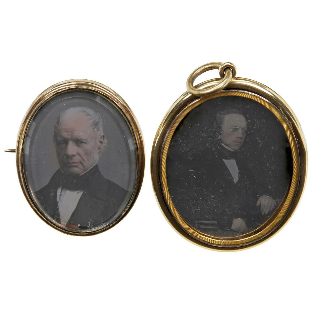 2 Daguerreotype Brooches, c. 1845-50 (1 of 1)