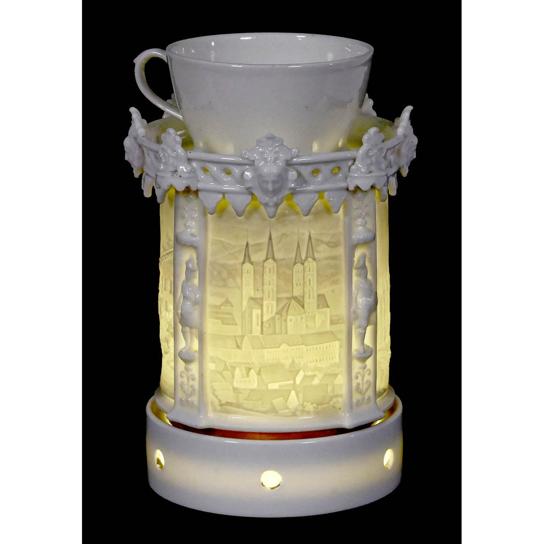 Teacup with Cylindrical Lithophane Warmer, c. 1880 (1 of 4)