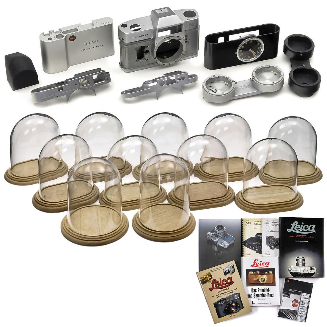 About the Leica, and Something for the Leica: About the Leica, and Something for the Leica 1) Leicaflex partially mounted casting, with ground plate and body cap. Very good exhibition piece to demonstrate the process of manufacture. - 2) Casting 