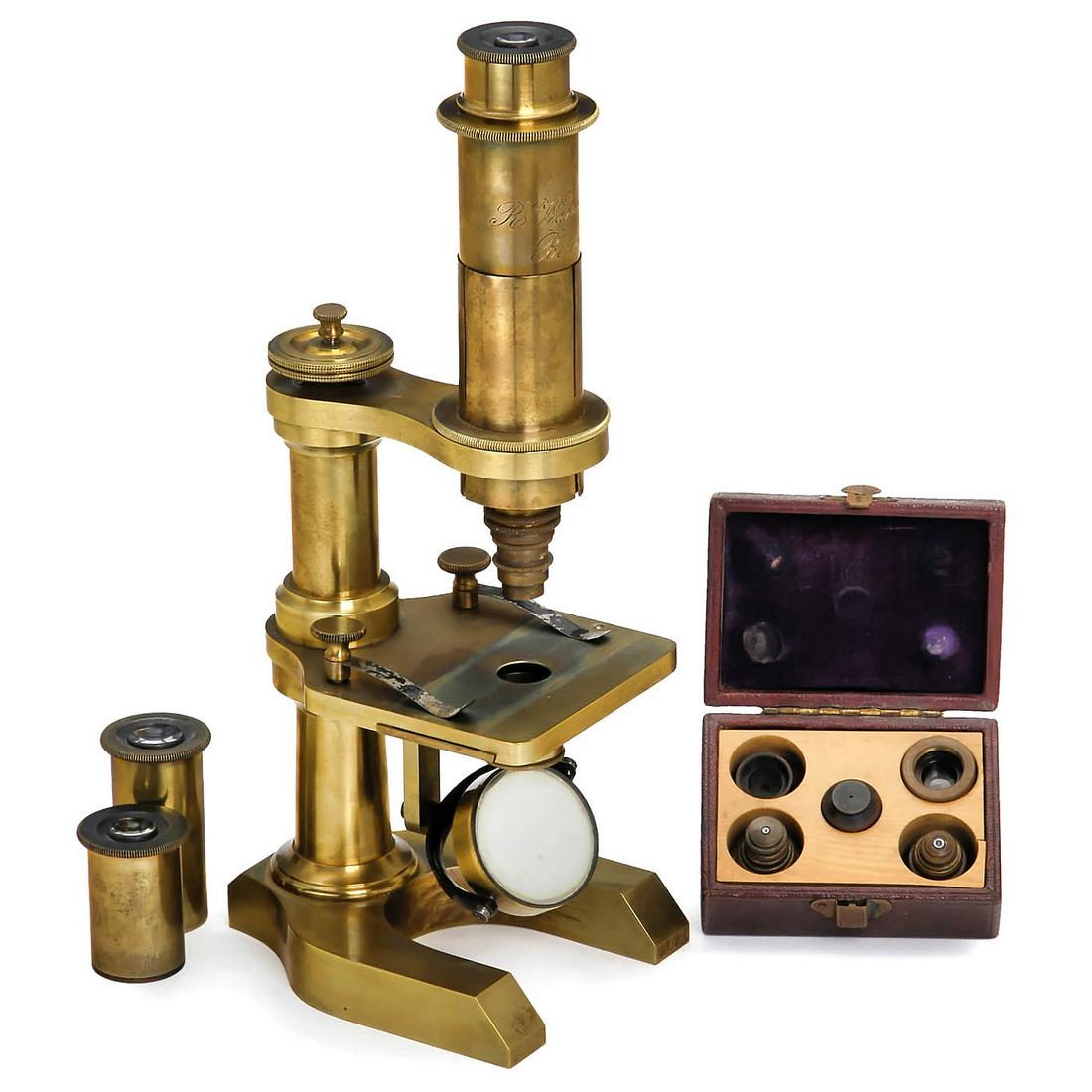 Berlin Brass Compound Microscope by Wasserlein, c. 1870 (1 of 2)