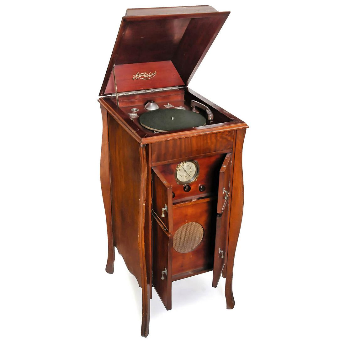 Acoustiphone Floor Gramophone with built-in Radio and (1 of 1)
