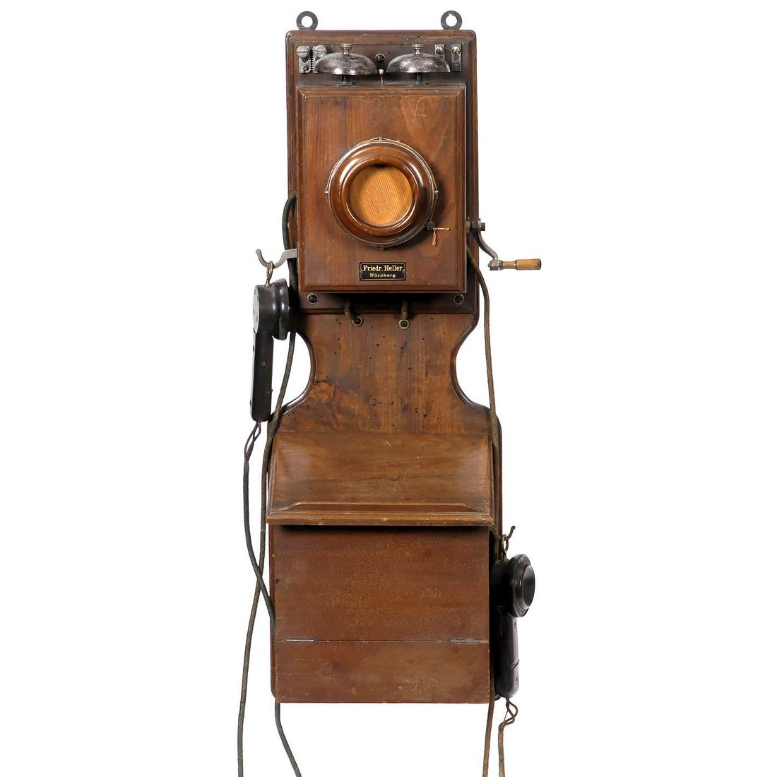 Bavarian Wall Telephone by Heller, c. 1900 (1 of 4)