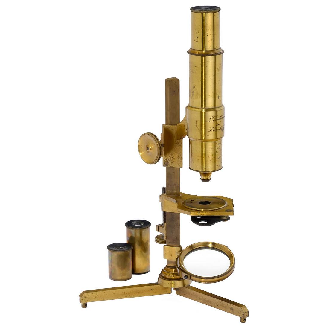 Rare German Brass Microscope, c. 1830 (1 of 4)
