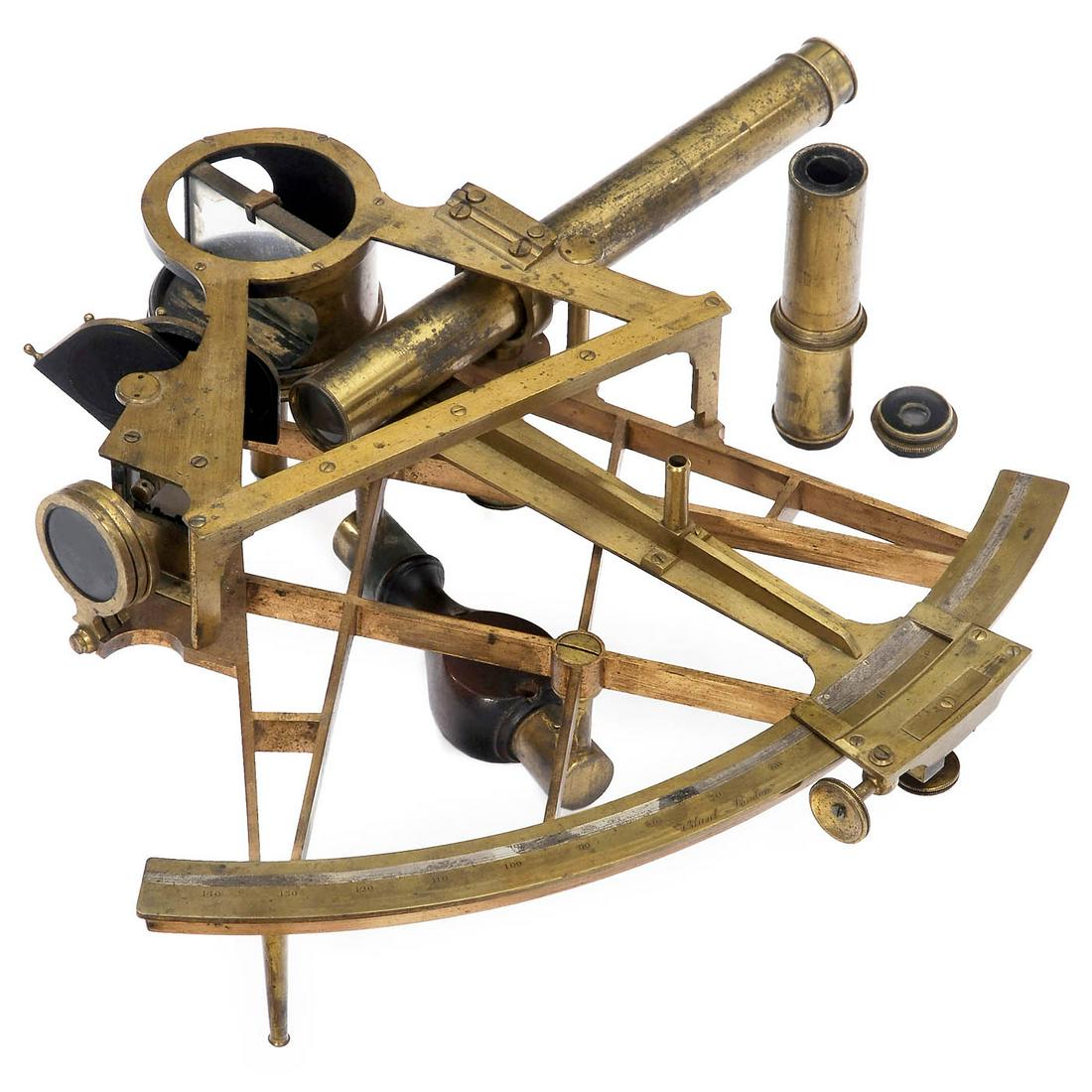 English Bridge-Framed Vernier Sextant by John Blunt, (1 of 3)