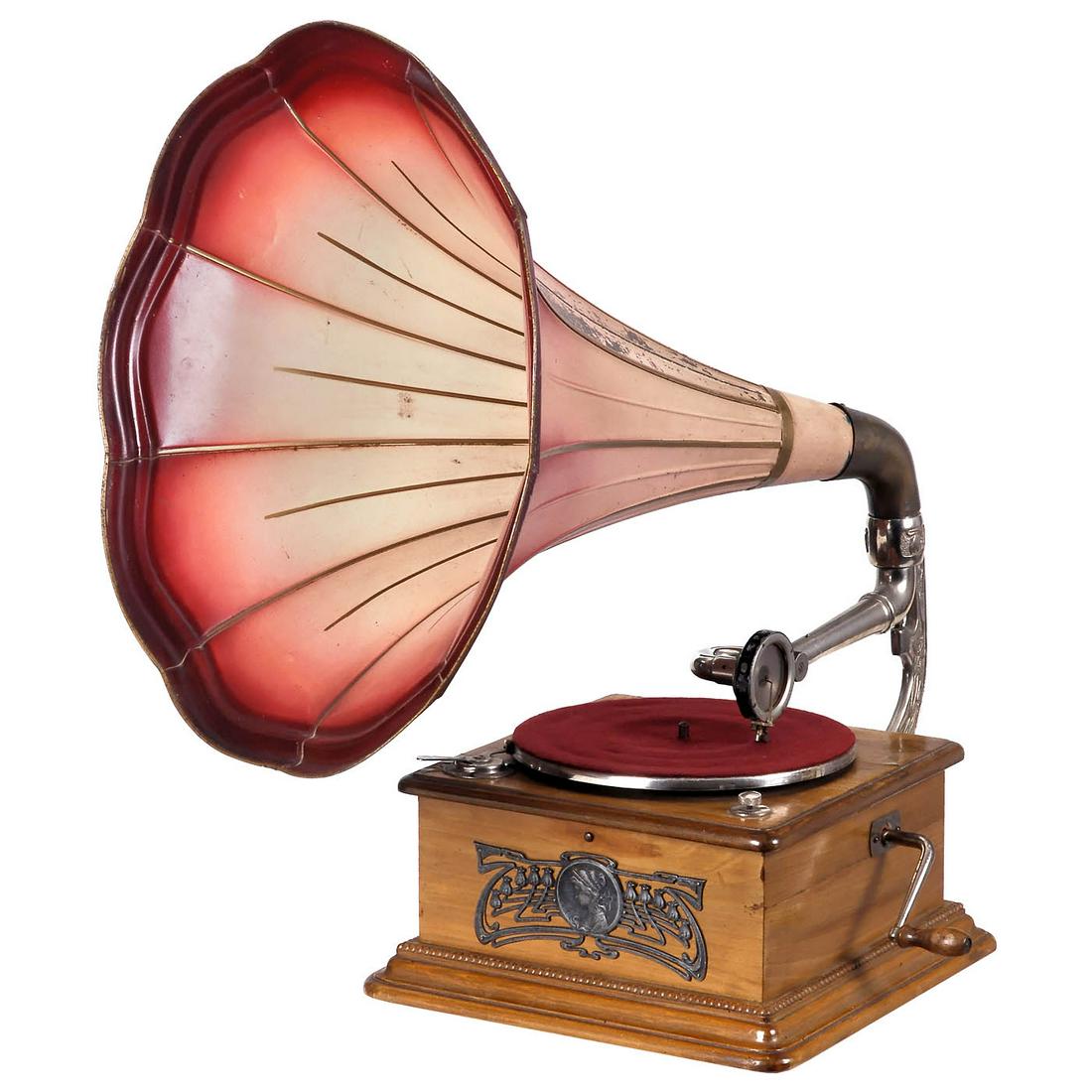 Art-Nouveau Horn Gramophone by Mermod Frères, c. 1910 (1 of 2)