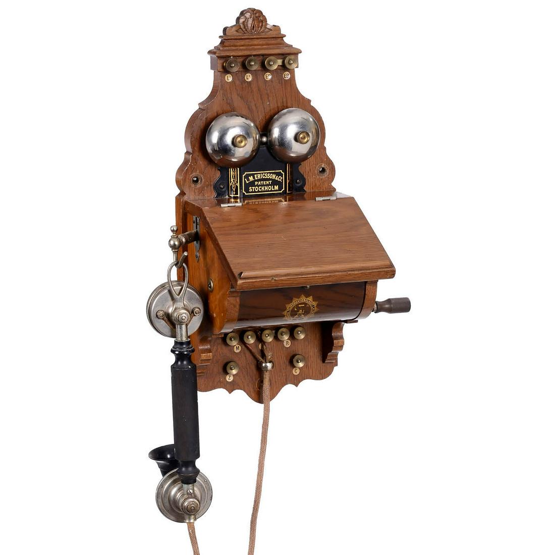 L.M. Ericsson Model AB 120 Wall Telephone, c. 1900 (1 of 1)