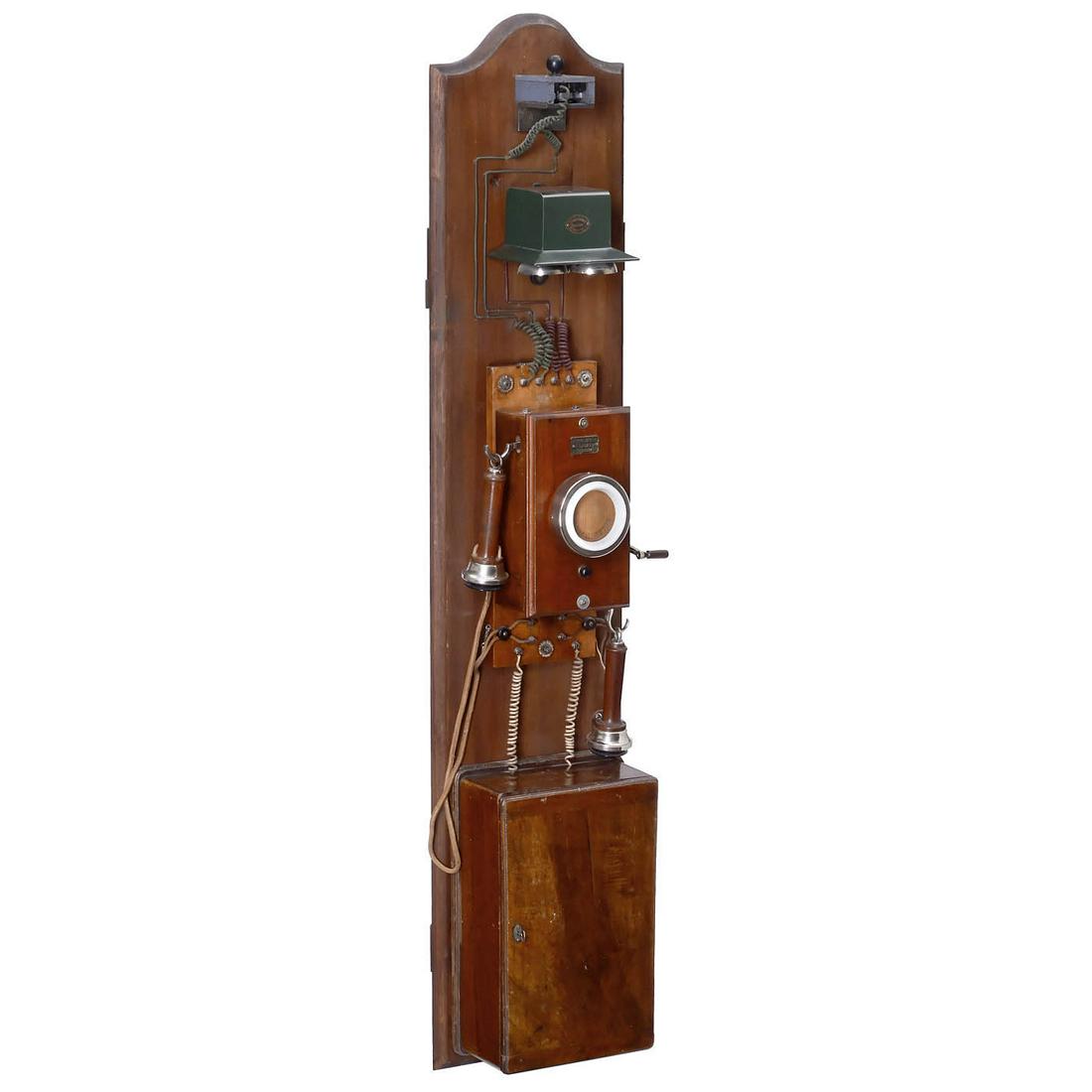 Bavarian Wall-mounted Telephone Station by Reiner, 1892 (1 of 4)