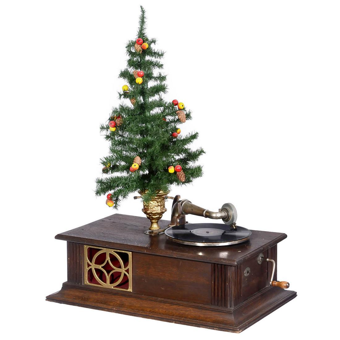 Gramophone with Revolving Christmas Tree Stand, c. (1 of 1)