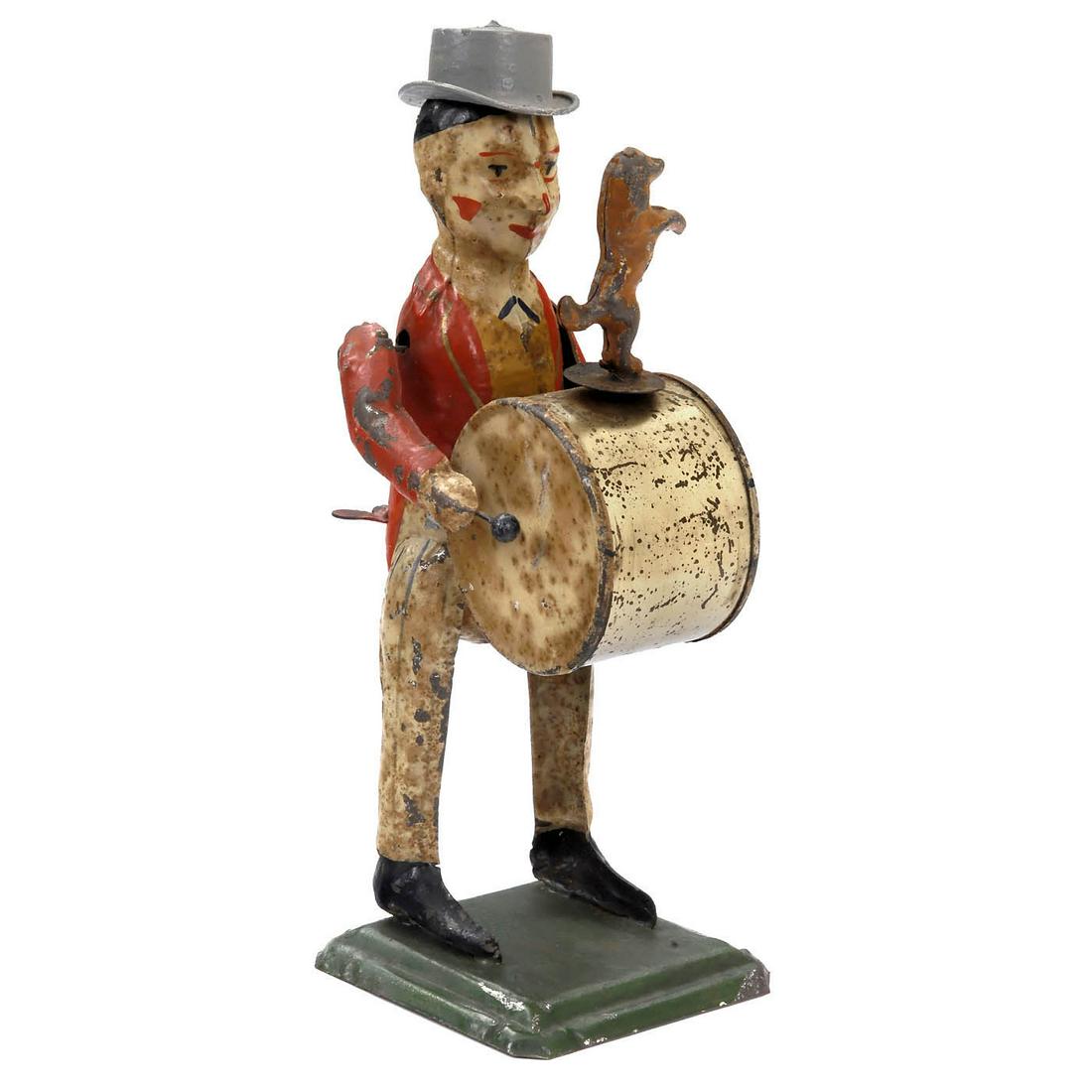 Günthermann Clown with Drum and Poodle, c. 1910 (1 of 2)