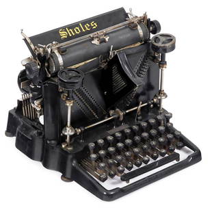 Sholes Visible (Meiselbach) Typewriter, 1901: Sholes Visible (Meiselbach) Typewriter, 1901 Meiselbach Typewriter Co., Kenosha, Wisconsin. Serial no. 2166, a most bizarre typewriter design in the journey to visible writing, invented by