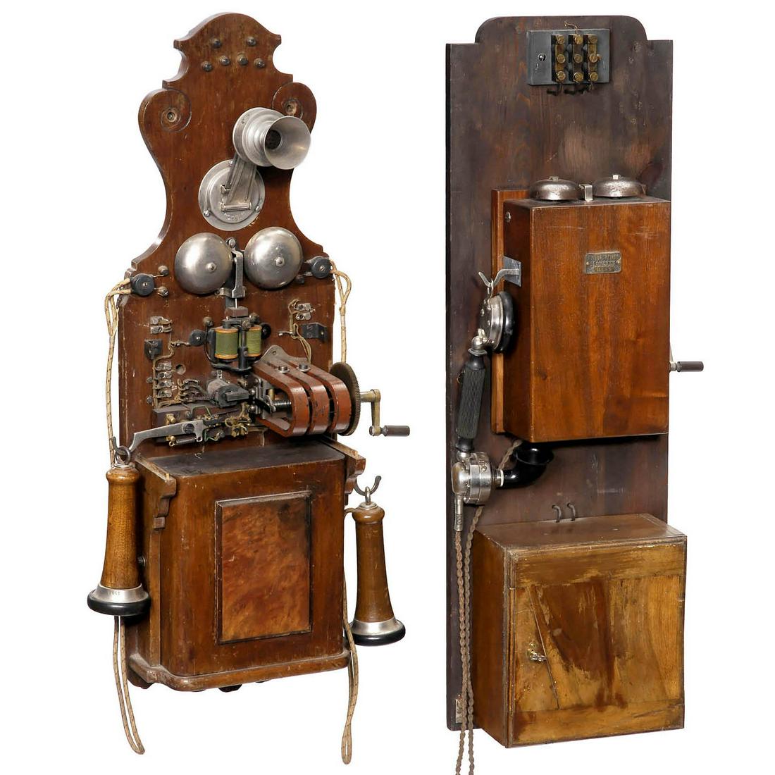 Two Bavarian Wall Telephone Stations by Reiner, c. 1900 (1 of 3)