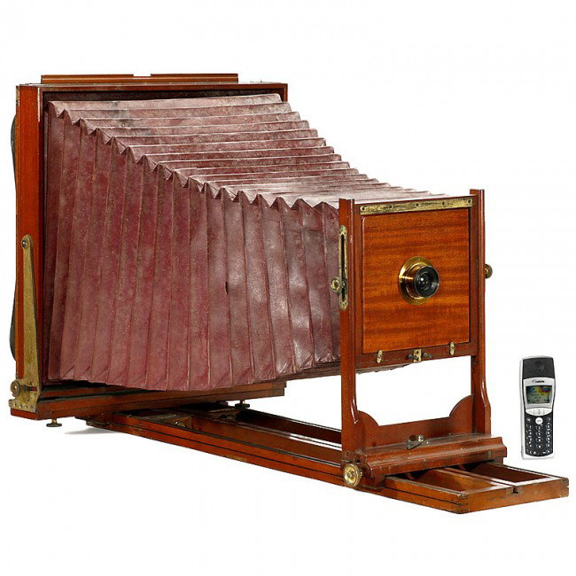 Large Field Camera by Anthony, USA, c. 1898: Large Field Camera by Anthony, USA, c. 1898 E. & H.T. Anthony & Co., New York. Plate size approx. 12 x 18 in., tropical wood with brass fittings, brass lens by Ross, London, "Double Anastigmat F: 15.5