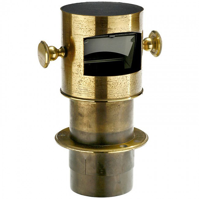 Camera Obscura Prism Lens, post-1819: Camera Obscura Prism Lens, post-1819 Prism lens of a movable Camera Obscura used as a drawing device for artists and architects. Unmarked, brass, 6 1/4 in. high, diameter underneath: 2 3/4 in., prism