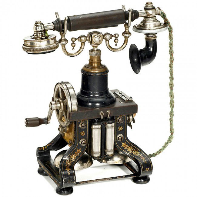Beautiful Original Skeleton Telephone by "L. M. Eri: Beautiful Original Skeleton Telephone by "L. M. Ericsson, Stockholm", from 1892 Missing 2 screws. - Highly desirable collector's item! Skelett-Telephon von "Ericsson", ab 1892 L. M. Ericsson, Stockhol