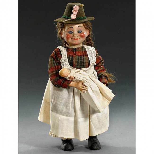 Roullet & Decamps: Dancing Automaton "Toto", c. 19: Roullet & Decamps: Dancing Automaton "Toto", c. 1920 After the drawings by illustrator Francisque Poulbot, with composition character head, rosy cheeks, upturned nose, fixed blue eyes, composition han