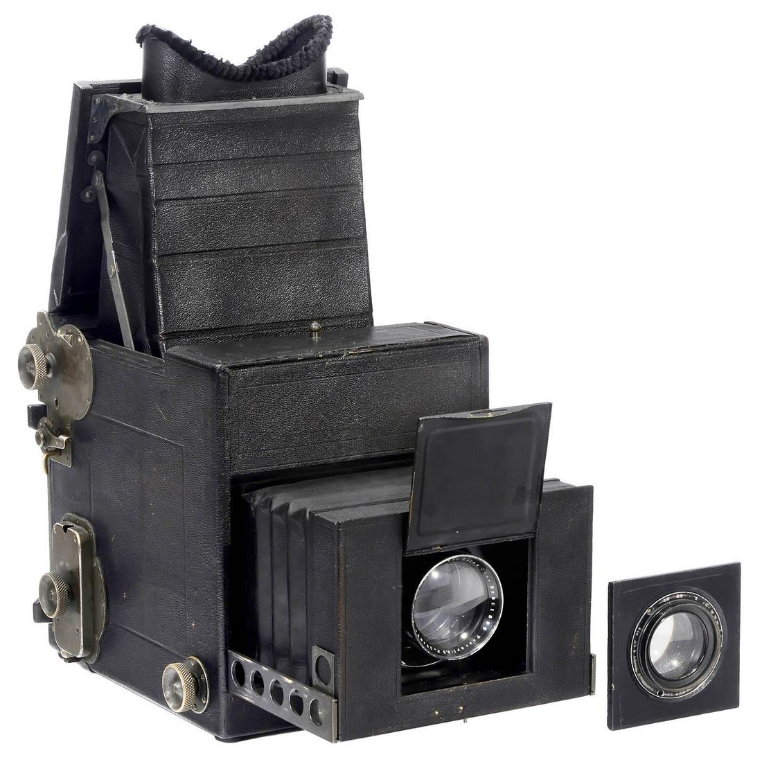 Press Graflex 5 x 7, c. 1920: Press Graflex 5 x 7, c. 1920 Folmer & Schwing, Eastman Kodak, Rochester. For 5 x 7 in. vertical format, focal plane shutter works, for shutter speeds from 1/10 up to 1/1500 sec., with 2 lenses: T, T &