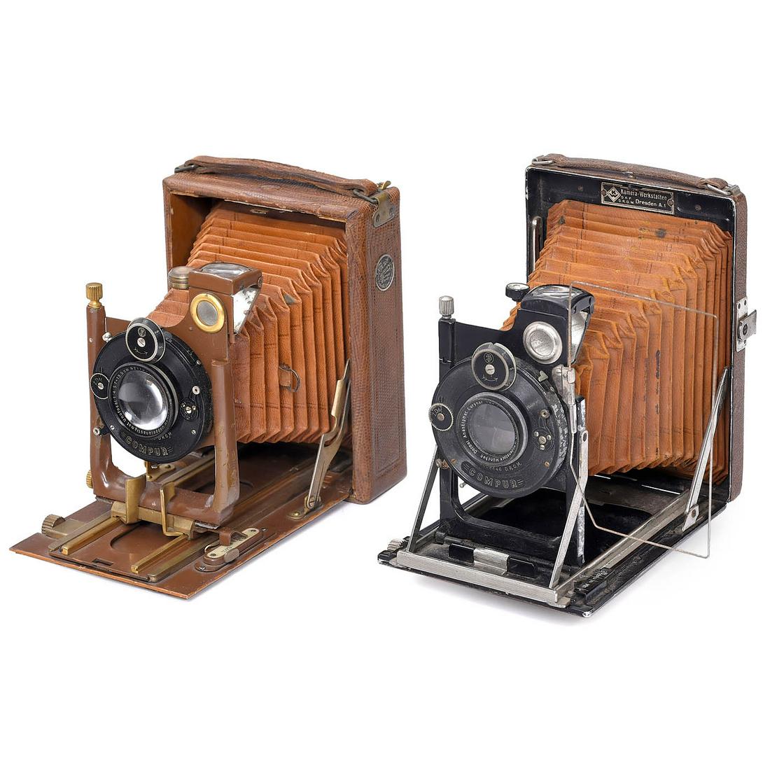 2 Deluxe Plate Cameras 9 x 12 cm, c. 1930 (1 of 1)