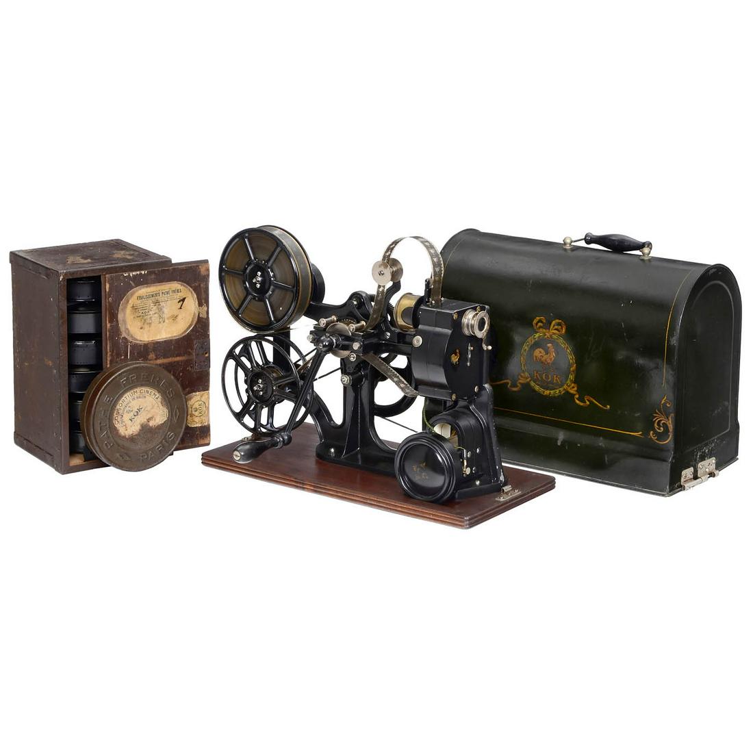 Pathé KOK 28mm Projector with Rare 28mm Films, c. 1912 (1 of 4)