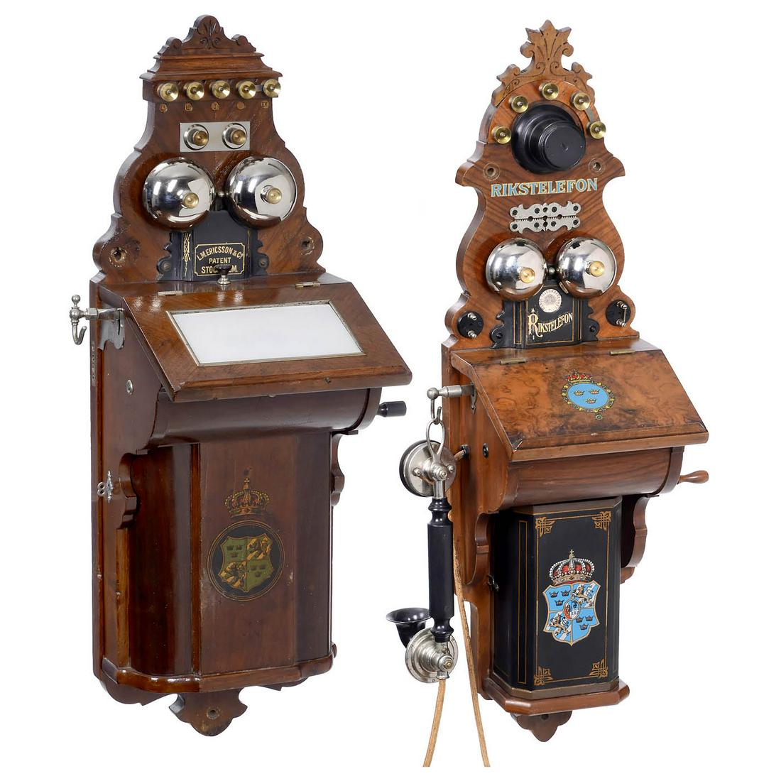 2 Ericsson Wall Telephones, c. 1900 (1 of 3)