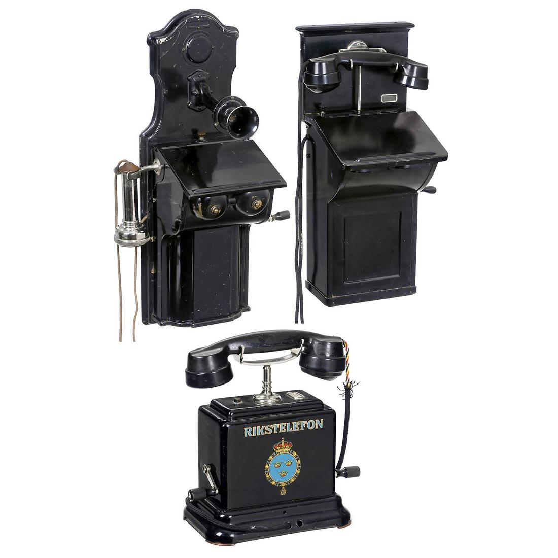 2 Swedish Wall Telephones and a Table Phone (1 of 4)