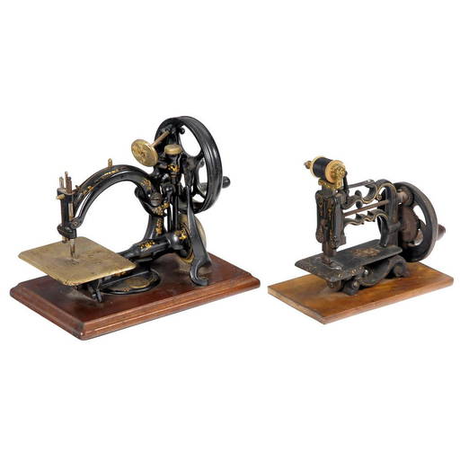 2 CastIron HandCranked ChainStitch Sewing Machines, c. 1880 Sep 17